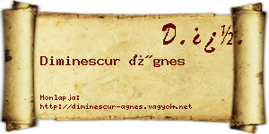 Diminescur Ágnes névjegykártya